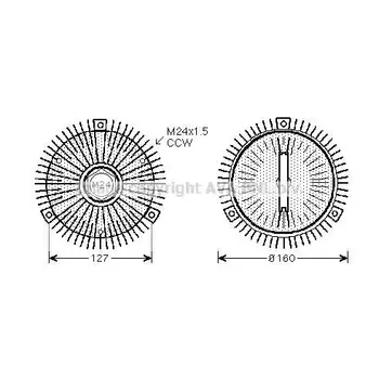 

Clutch fan. BMW E46/E36/E39/E34/E38 2.0-3.2 89 AVA QUALITY COO