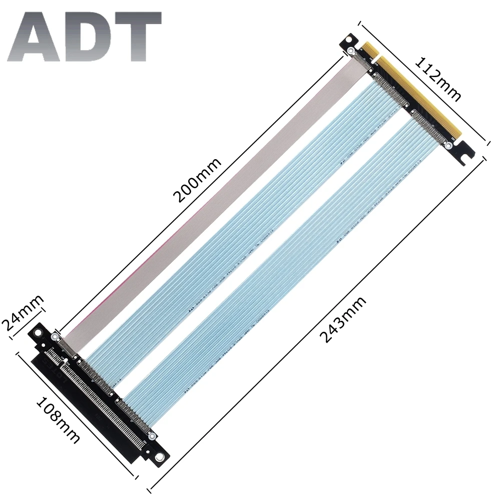 Cavo Riser Ultra Pcie 4.0 X16 Gen4 | Presa Diritta | Compatibile Gen3 Rtx3090, Rtx3080, Rtx3070, Rtx3060Ti, Rx6900Xt, Rx6800
