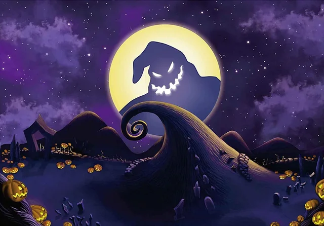 Nightmare Before Christmas Backdrop Halloween Pumpkin Lantern Haunted House  Background Birthday Baby Shower Party Photo Booth - Backgrounds - AliExpress
