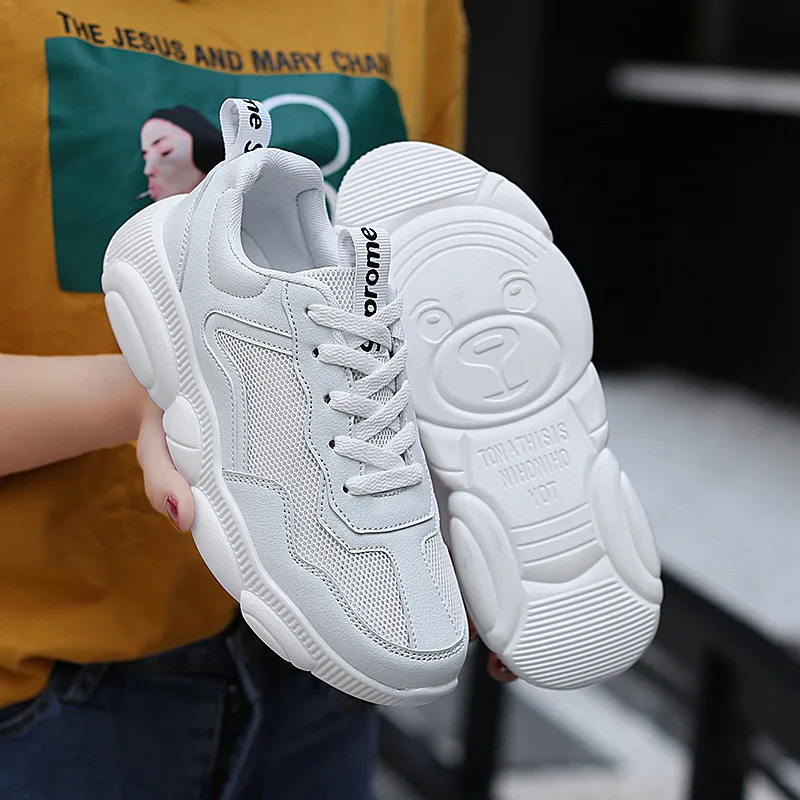 

INS Small White Shoes Women's 2019 New Style Online Celebrity Versatile Summer Thick Bottomed Bear Daddy Shoes Wisdom Smoked Sup