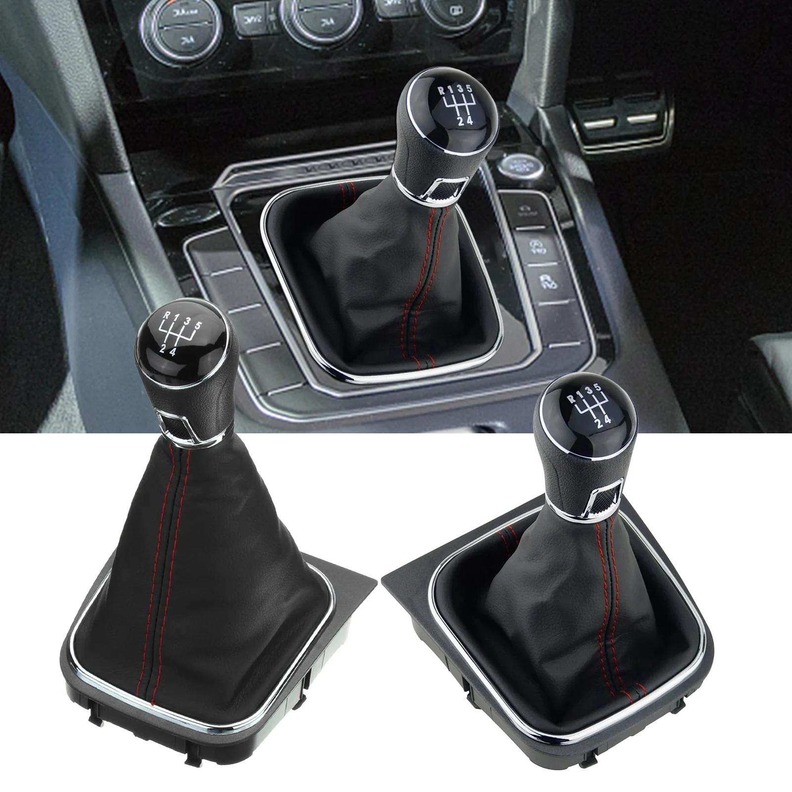 

Car Manual 5/6 Speed Shift Knob For Volkswagen VW Golf 5 MK5 R32 PU Shifter Boot Cover For GTI 2004 2005 2006 2007 2008 2009 Fun