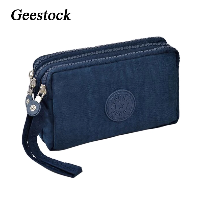 

Geestock 3 Layer Wallet for Women Purse Clutch Phone Coin Pouch Canvas Cards ID Keys Money Bags Makeup Totes Pocket