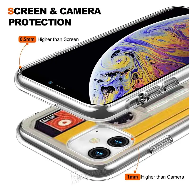 Прозрачный ТПУ чехол Классическая старая кассета для iPhone 11 11Pro XS MAX XR X 8 7 6S 6 Plus 5S чехол для телефона