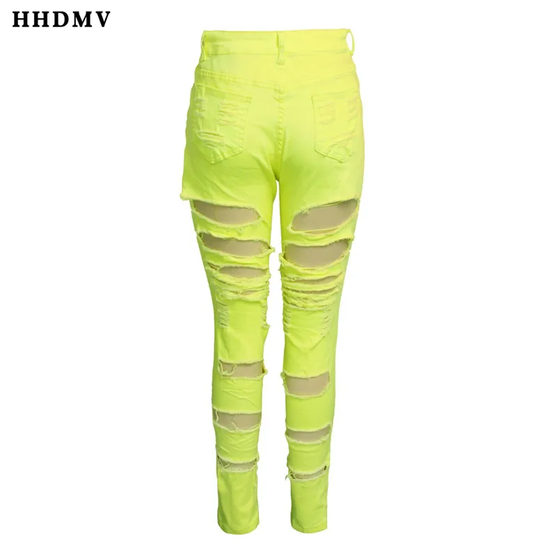 HHDMV GHSF12081 новые модные уличные стильные длинные джинсовые брючные пуговицы рваные карманы высокая талия джинсовые длинные Маленькие ноги брюки