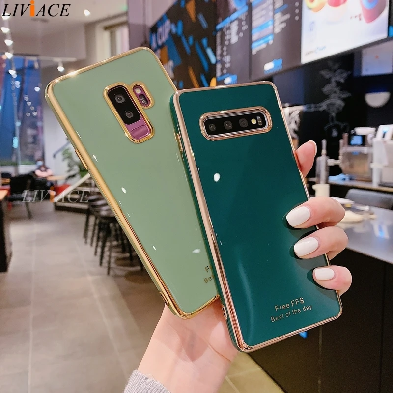 cute samsung phone case Luxury Plating Soft Silicone Phone Case For Samsung Galaxy S21 S20 FE 5G S10 Lite S9 Plus Note 20 10 9 8 Ultra capa funda Cover samsung cute phone cover