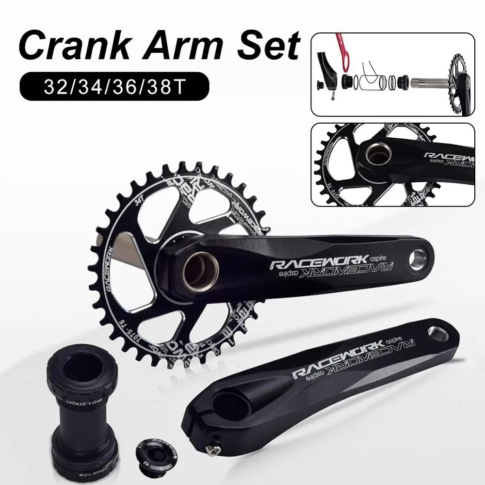 

Single Speed Crankset 170MM Bicycle Chainring 32T 34T 36T 38T Narrow Wide Bike MTB Crown Fit For SRAM SHIMANO Deore