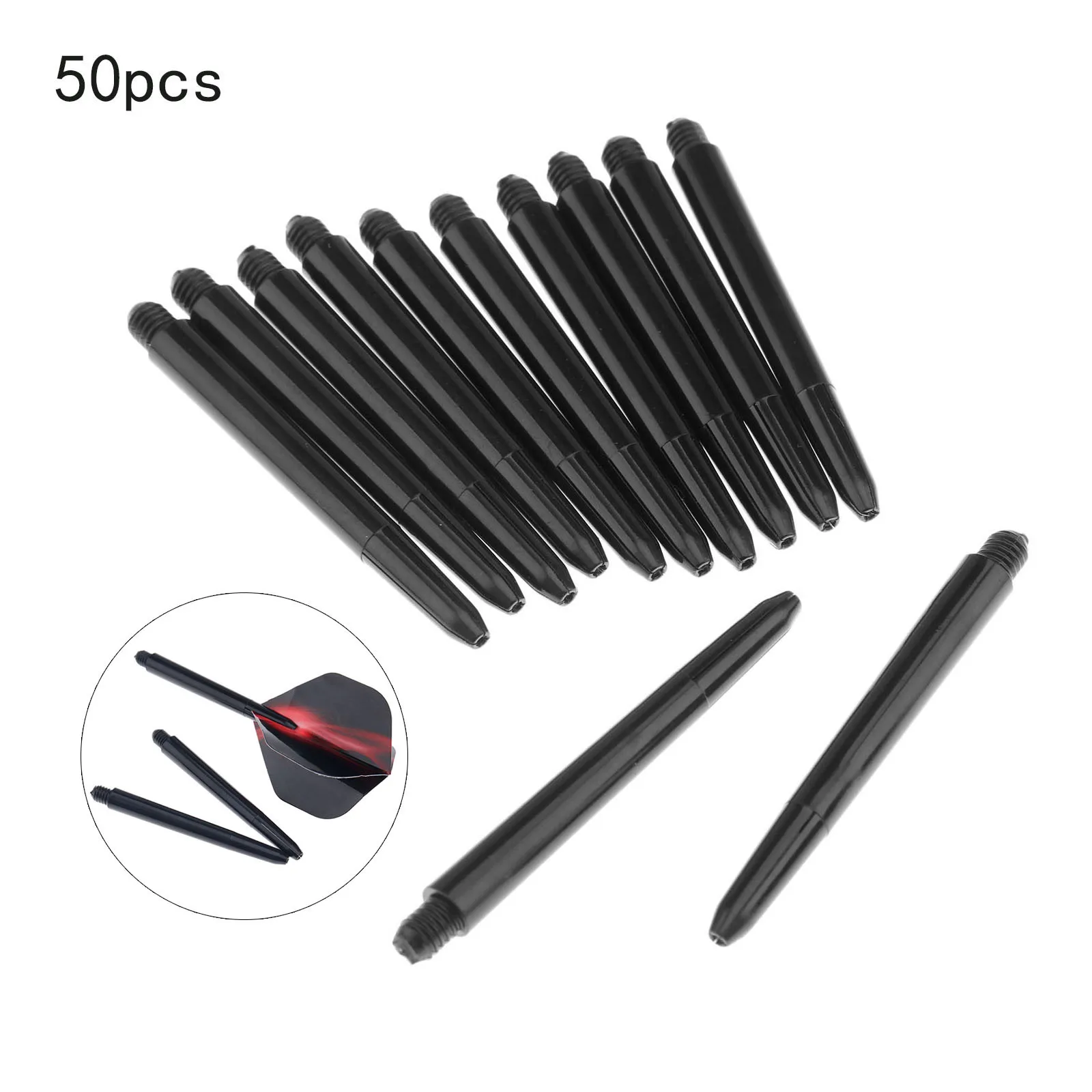 Black-50pcs-lot-Nylon-Dart-Sha