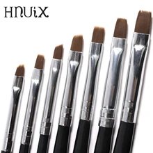 7 peças conjunto da arte do prego escova caneta plana desenho dicas de pintura limpa pó construtor acrílico uv gel verniz extensão design ferramentas manicur(China)