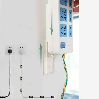 

Power Strip Holder Self Adhesive Plug Socket Holder Wall Mount Punch-Free Invisible Wall Sticker for Home WiFi Router Adapter
