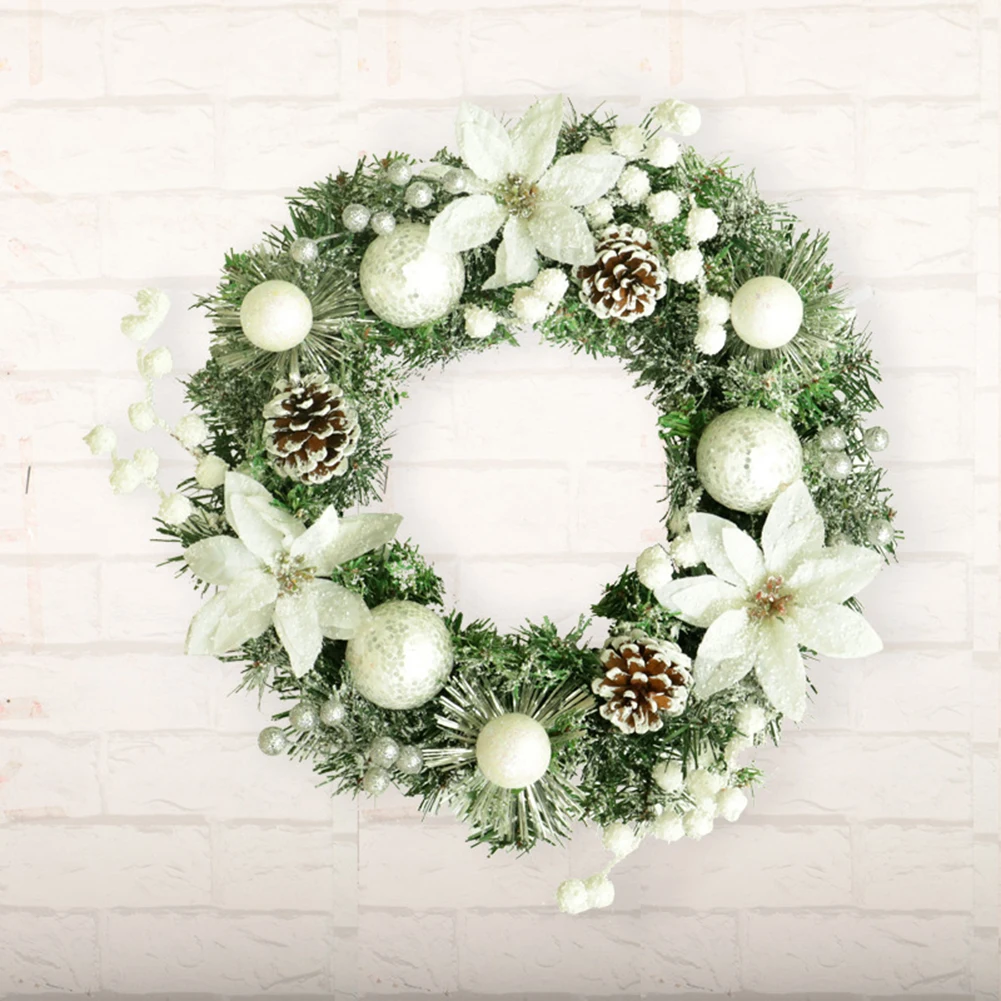 

Christmas Flocking Wreath Front Door Window Hanging Garland Holiday Home Xmas Party Decorations Ornament Monden New O31
