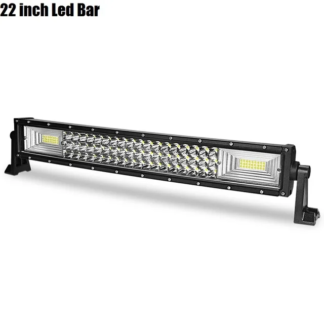 22 inch Light Bar DERI Тройной Ряд 22/32/42 дюймов изогнутый СВЕТОДИОДНЫЙ рабочий светильник Бар Offroad внедорожник ATV пятно фары дальнего и ближнего света дооснащения для укладки волос barra светодиодный - Цвет: 22 inch Light Bar