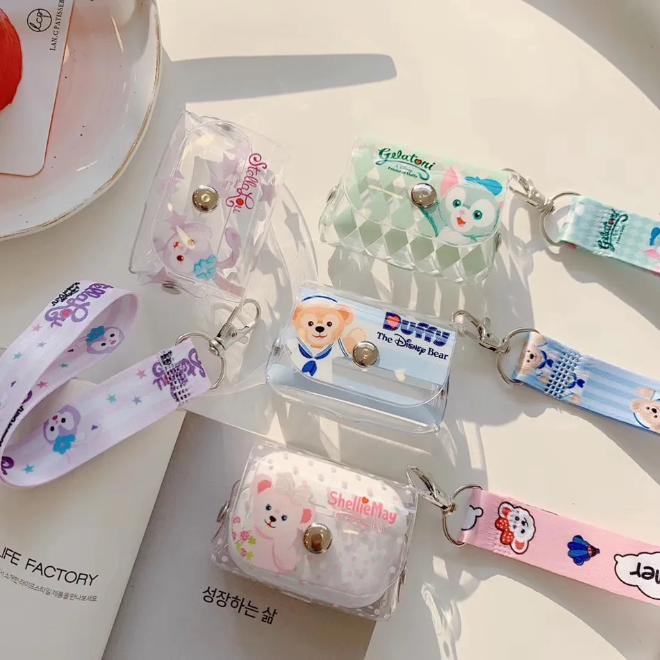 Для AirPods Pro Чехол с милым медведем Прозрачный чехол для наушников с мультяшным рисунком для AirPods Pro 3 гарнитура карманная сумка со шнурком