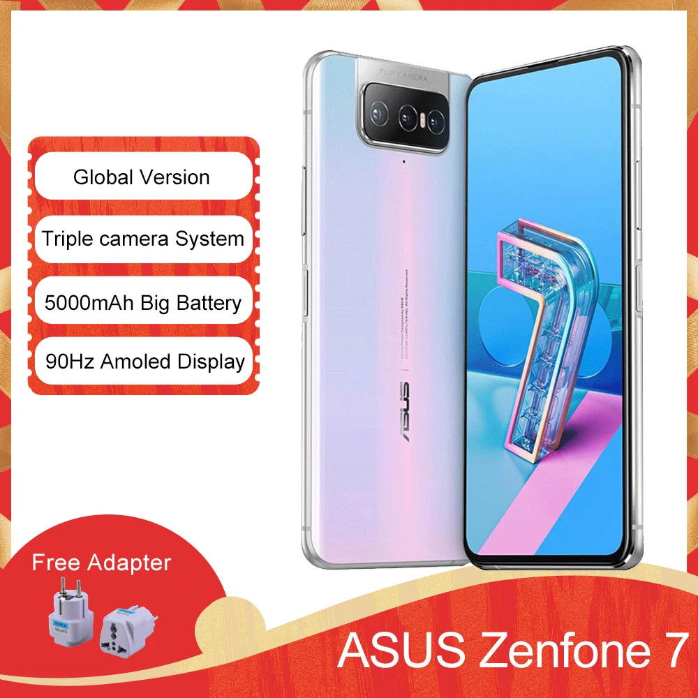 2020 новый оригинальный ASUS Zenfone 7 смартфон 8 ГБ ОЗУ 128 Гб ПЗУ Snapdragon 865 5000 мАч NFC Android Q 90