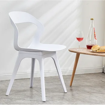 

Nordic Fashion S-shaped PP Plastic Chair Restaurant for Dining Chair Bedroom Home Living Room Kitchen Study Plastic Dining Chair