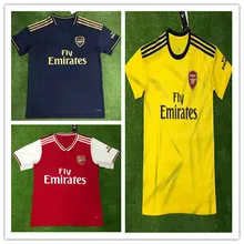 19/20, футбольная рубашка «Arsenal», OZIL, домашняя красная футбольная майка, желтая, LACAZETTE AUBAMEYANG, футболка с коротким рукавом