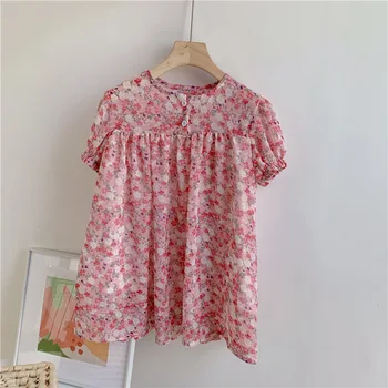 

2020 Korea Style Baby Girls Floral Chiffon Dress Summer Kids Girls Dresses Girl Clothes 2-7 Years
