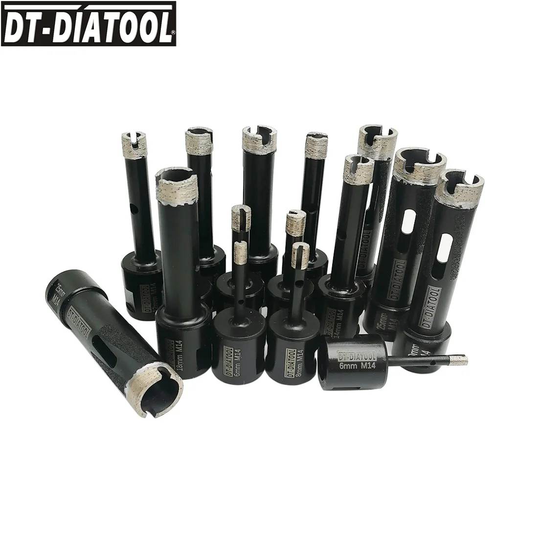 DT-DIATOOL 1pc Wet Welded Diamond Drilling Core Bits wM14 or 5/8-11 thread Drill Bits for Hard Granite Hole Saw Cutter