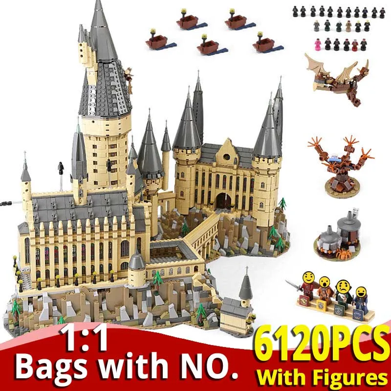 

6120 PCS HarryINGLYS Potter Movie Magic Castle School set Building Blocks Bricks Compatible legoingLYS 71043 Toys for Kids Gifts