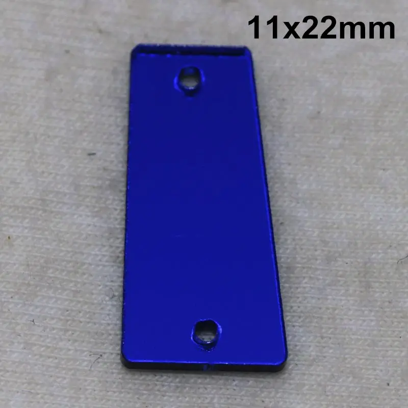 A29-11x22 Сапфировое акриловое зеркало пришивные стразы DIY плоское зеркало акрил пришивные камни с отверстиями для шитья - Цвет: A29-11x22