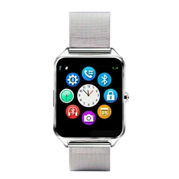 

Z60 Smart Watch Metal Strap Support Camera SIM TF Card Bluetooth Compatible Android PK Y1 S8 X7D DZ09 V8 Watch(Silver)