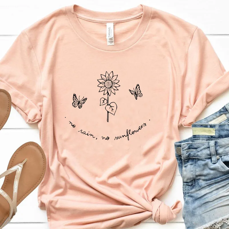Женская футболка без дождя с подсолнухами эстетичная модная в стиле Харадзюку