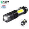Mini COB Flashlight USB Rechargeable XPE Torch Portable Waterproof Zoomable Lantern 4 Lighting Mode Work Light Camping Lamp ► Photo 1/6