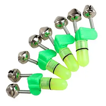 

3pcs/lot Fishing Bite Alarms Fishing Rod Bell Rod Clamp Tip Clip Bells Ring Green Fishing LED Light Lamp