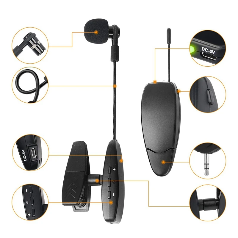 Hot-Wireless Saxophone microphone System Clip on