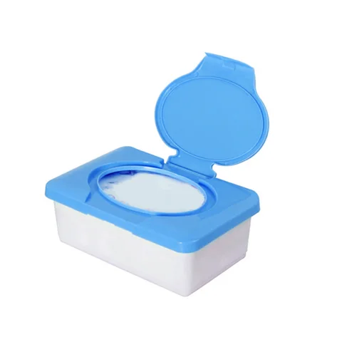 Tissue Storage Box Plastic Case Home Car Office Wipes Holder with Buckle Lid