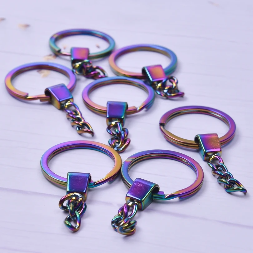  Metal Star Shaped Split Ring, 10PCS DIY Keychains Crafts  Creative Flat Keychain Rings Color Painted Key Holder Keyring Rainbow  Keyfob for Jewelry Making Home Office Art Lanyards Camping Hiking Outdoor