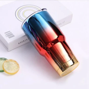 

Stainless Steel Thermos Cup with Lid Straw 30Oz Insulated Beer Cup Drinking Thermos Coffee Cups Red