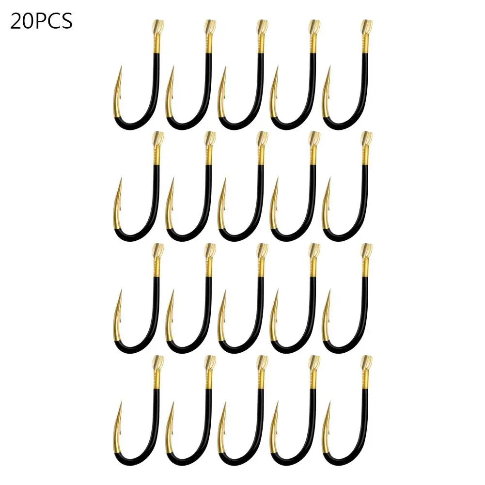 

20Pcs Fishing Hooks Titanium Alloy Fishing Barbed Hook Worm Bait Holder Fishhooks Fish Lures Tackle Tools Accessories Supplies