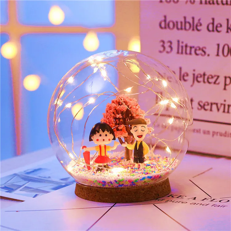 Рождественский хрустальный стеклянный шар, светодиодный светильник, Рождественская елка, снежинка, олень, день рождения, свадьба, офисный стол, Декор, лампа, подарок, снежный шар, стекло