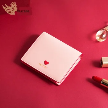 

Nuzhilan Brand Wallet Women's 2019 Fashion Women's Coin Purse Pink Compact Ultra-Thin Short Multi-Card Small Wallet Slim Wallet