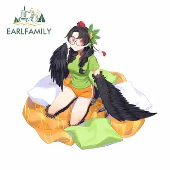

EARLFAMILY 13cm x 12.4cm For Cartoon Girl Car Stickers Interesting Decal Waterproof Laptop Vinyl Material Scratch-Proof Decor