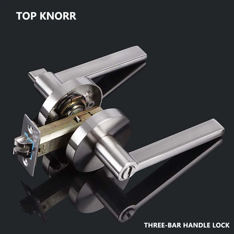 TOPKNORR  Lock High-Grade Zinc Alloy Handle Lock Three Rod Spherical Door Lock Bedroom Bathroom Furniture Hardware Accessories