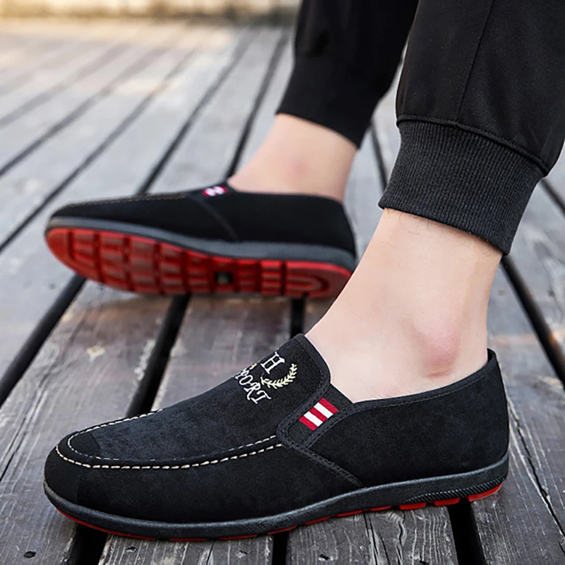 

mens casual Denim Male sneaker Slip on Loafers Men Canvas Shoes Breathable Soft Flat Driving Shoes mens casual shoes NanX139