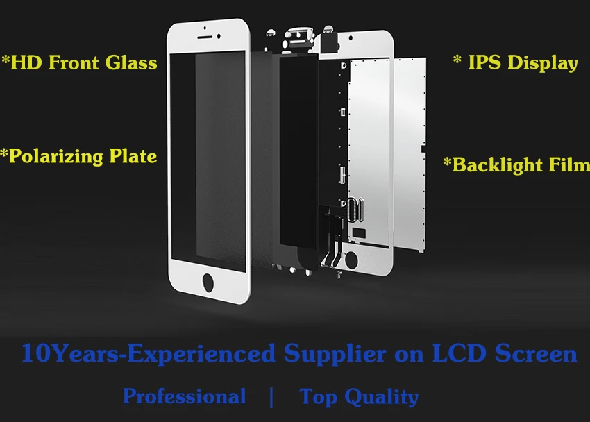 50 шт. Дисплей для iPhone 6 6plus полный lcd Сенсорный экран полный комплект аналого-цифрового преобразователя в сборе с кнопка «домой» Фронтальная камера Класс ААА