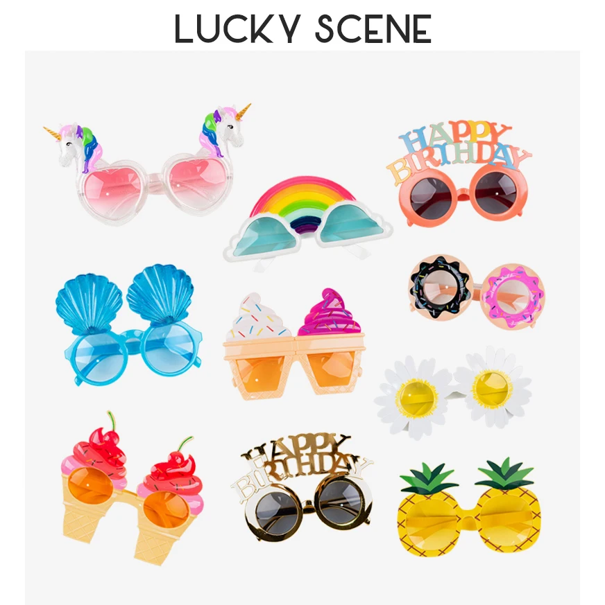 Plastic Material Funny Birthday Plastic Party Glasses Photo Booth Props Glasses Summer Party Supplies Kids Favors S01058 Party Photo Props Funny Sunglasses