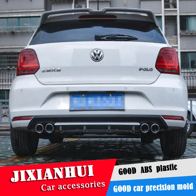 For Polo Body Kit Spoiler 20112016 For Volkswagen Polo Abs Rear Lip
