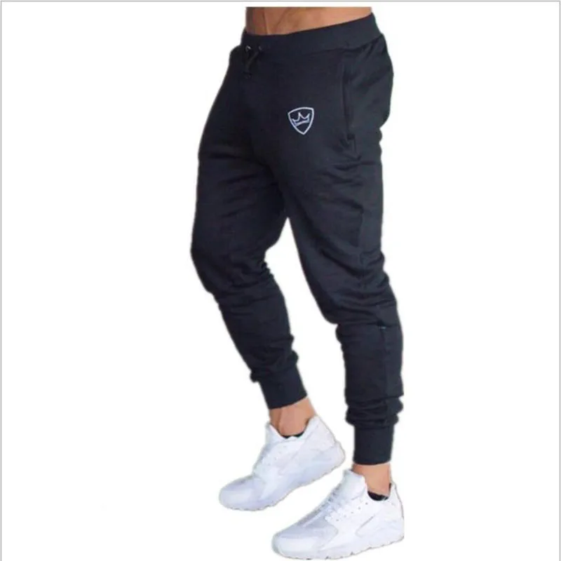 verano nueva moda Pantalones de sección delgada pantalones de hombre повседневные джоггеры culturismo fitness sudor tiempo limitado - Цвет: black