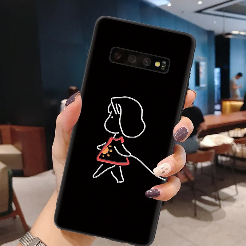 hynvhai Милый 3D с тиснением и изображением из мультфильма парные Чехлы для samsung Galaxy A50 A70 A60 A40 A30 A20 A20e A10 A10e Примечание 10 Plus Pro 9 8 5 Чехол Fundas - Цвет: hynvhai