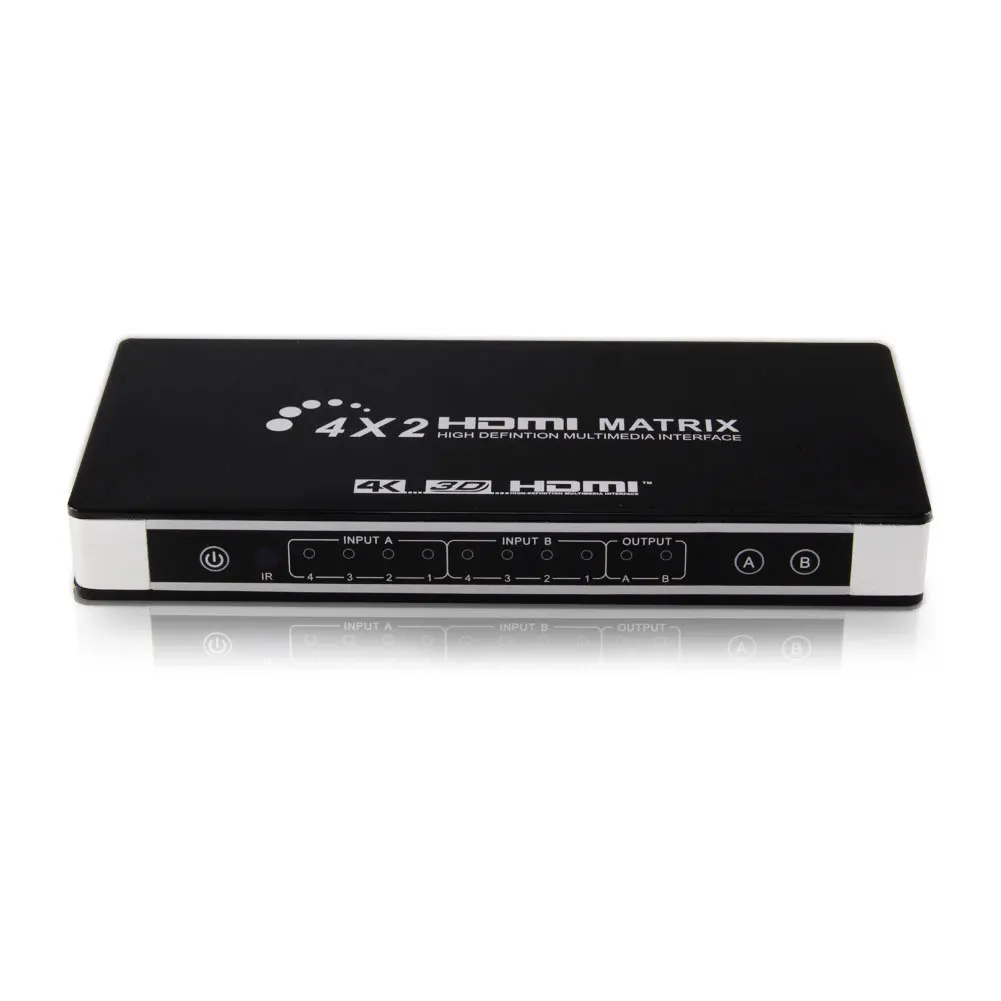 HDMI 4 Input 2 Output EDID Switch Dual Audio Separation HD Matrix 1080P HDMI Matrix Converter Adapter with Remote Control