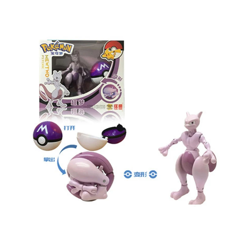 Takara Tomy, фигурки Покемон, игрушки, аниме куклы, покемон Пикачу; Чаризард, Mewtwo, Сквиртл, Детская модель, рождественский подарок - Цвет: with bag