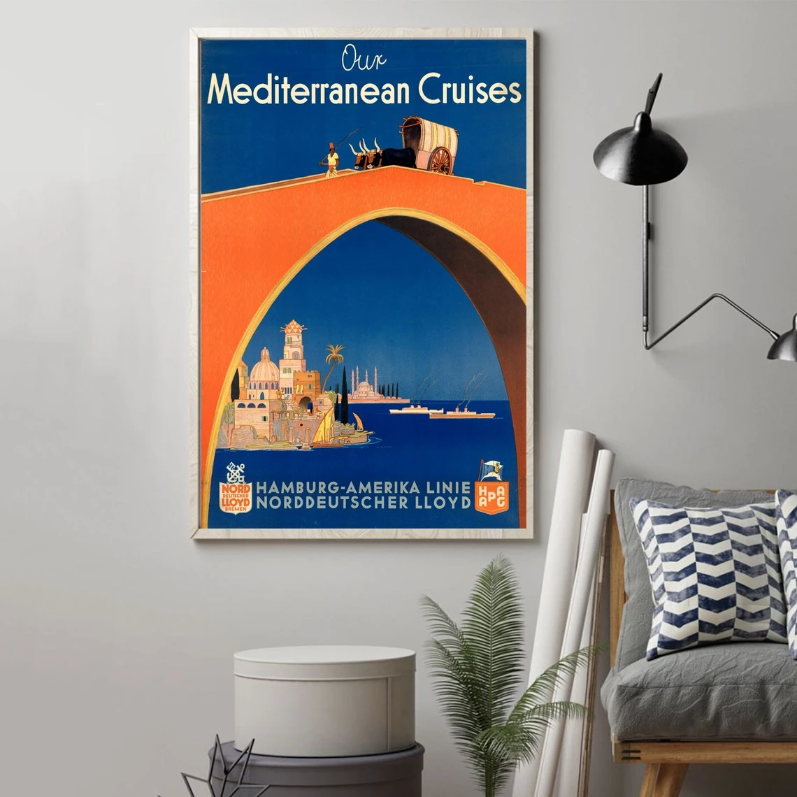 

Mediterranean Cruises, travel poster Canvas Print Wall Painting Home Decoration (No Frame)