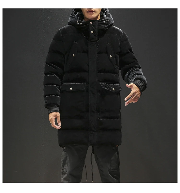 Мужские зимние толстые теплые пуховики высокого качества мужские длинные зимние пальто с капюшоном новые модные мужские длинные зимние пальто Размер 3XL