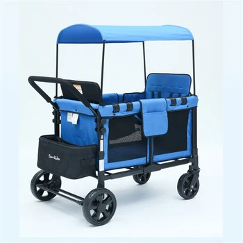

B-LIFE 4 Seats Baby Stoller Wagon Shopping Cart Garden Wagon for Outdoor Events Camping Shopping Baby Carrier Wheel Braker Safe