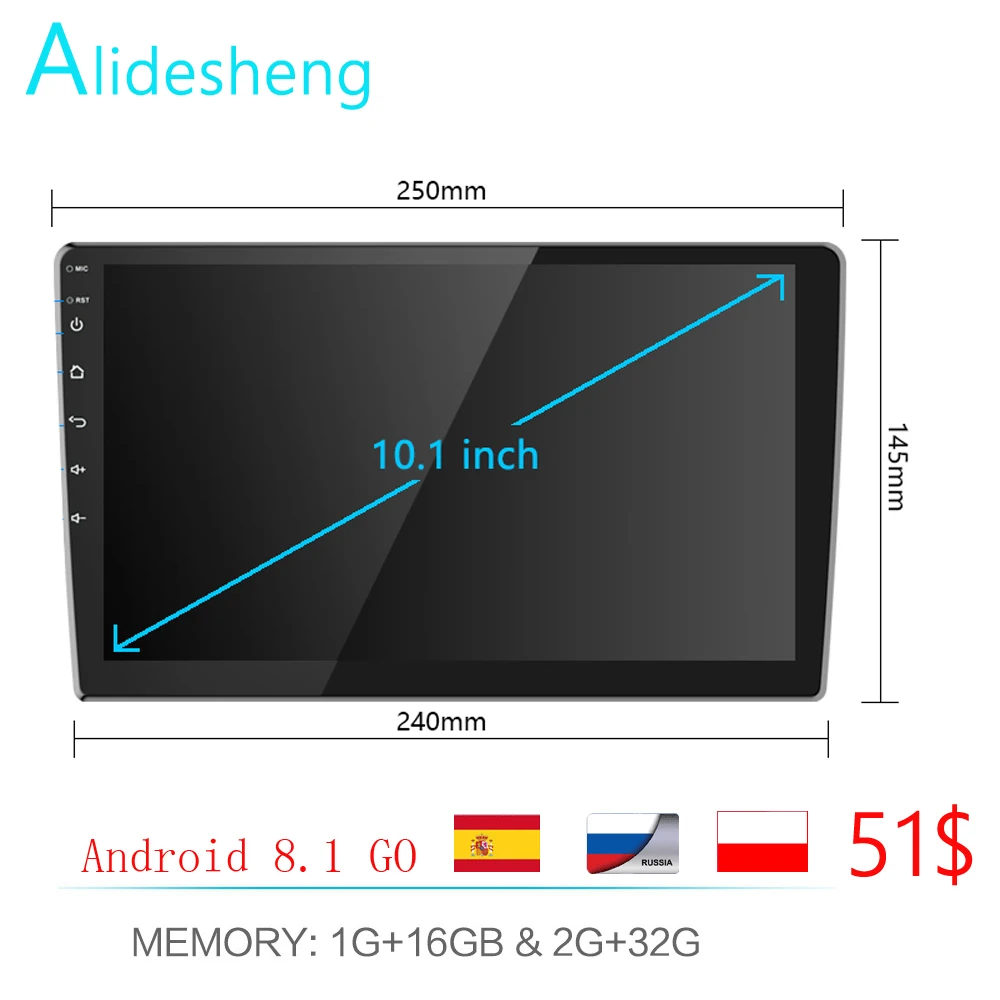 Автомобильный мультимедийный плеер Hoxiao стерео система на Android с экраном 10 1 дюйма