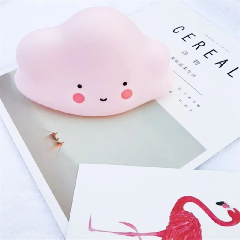 Cloud pink Светящиеся ночные светильники для спальни, детские украшения, вечерние, с облаками, стереоскопические, школьные, скандинавские, открывающиеся, светодиодный, с Луной, с защитой от солнца - Цвет: Cloud pink