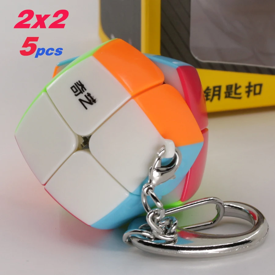 QIYI mini teamed bread 3x3x3 magic cube puzzle toy with keychain for decorating 